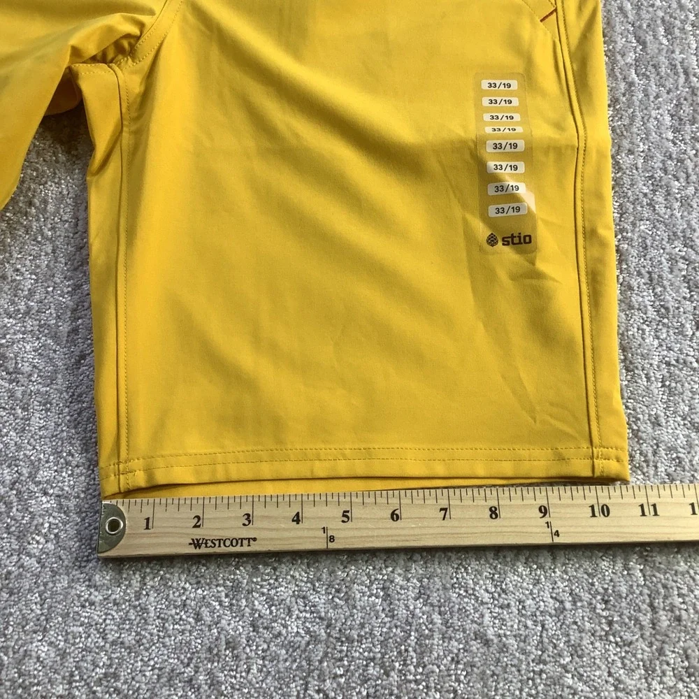 Stio Mens CFS Board Shorts Quick Dry Swim Trunks Yellow Size 33 NWT